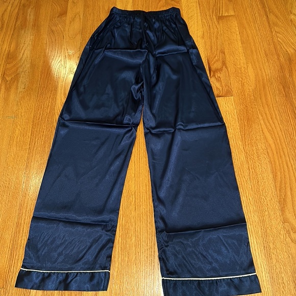 NWT Navy Silk Pajama Set - Picture 3 of 7
